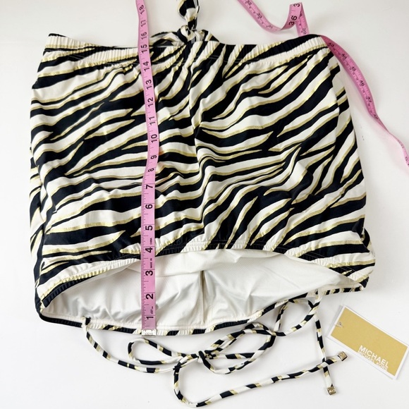 Michael Kors Tankini Swim Top Womens Large Black Gold Zebra Halter NWT MM9P302 - Picture 11 of 11